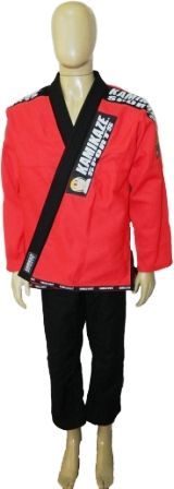 Kimono Jiu Jitsu Kamikaze Vermelho c/Gola Preta - [07